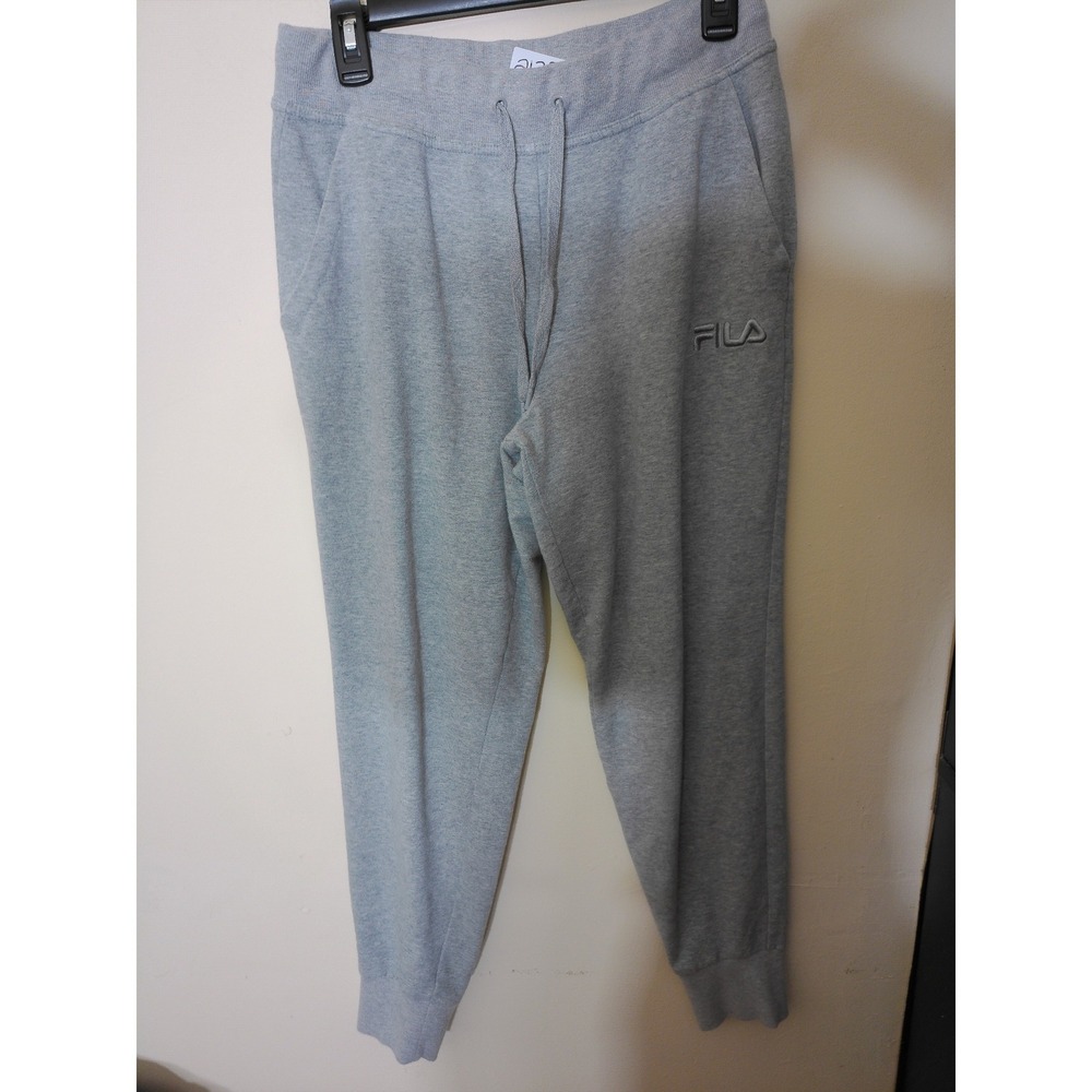 Fila Jogger Sweatpants Womens Large Gray Athletic Fleece Embroidered Logo Lounge